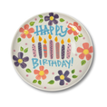 Load image into Gallery viewer, Decorative plate with 'Happy Birthday!' text and colorful flowers on a white background
